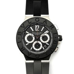 BVLGARI Watch Black Silver Diagono Chronograph Date DG42SVCH Automatic 42mm Men