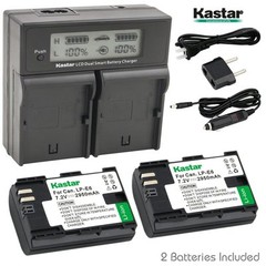 LPE6 Battery&LCD Dual Charger for Canon EOS 5DS, 5DS R,5D Mark II,5D Mark III
