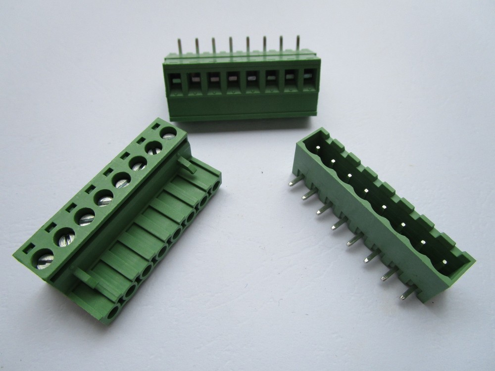 30 pcs Close Angle 8 pin 5.08mm Screw Terminal Block Connector Pluggbale Type