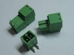 50 pcs Screw Terminal Block Connector 3.81mm Angle 2pin Green Pluggable Type New
