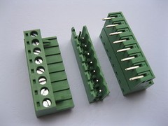 8 pcs Angle 8pin/way 5.08mm Screw Terminal Block Connector Green Pluggbale Type