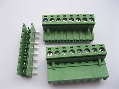 8 pcs Angle 8pin/way 5.08mm Screw Terminal Block Connector Green Pluggbale Type