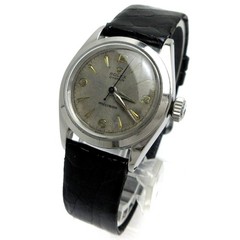 Rolex Watch Oyster Precision Gray Dial 6020 Leather Manual Winding Working Men’s