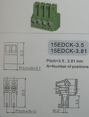 100 pcs Angle 90° 2 pin 3.5mm Screw Terminal Block Connector Plugable Type Green