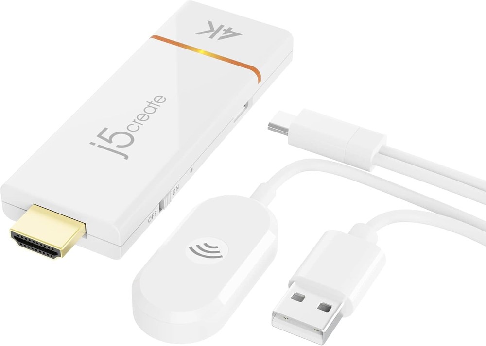 Wireless Screen Cast Adapter j5create 4K AirPlay Miracast Windows