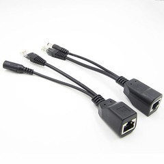 Power Over Ethernet Passive POE Injector Adapter Splitter Cable kit black