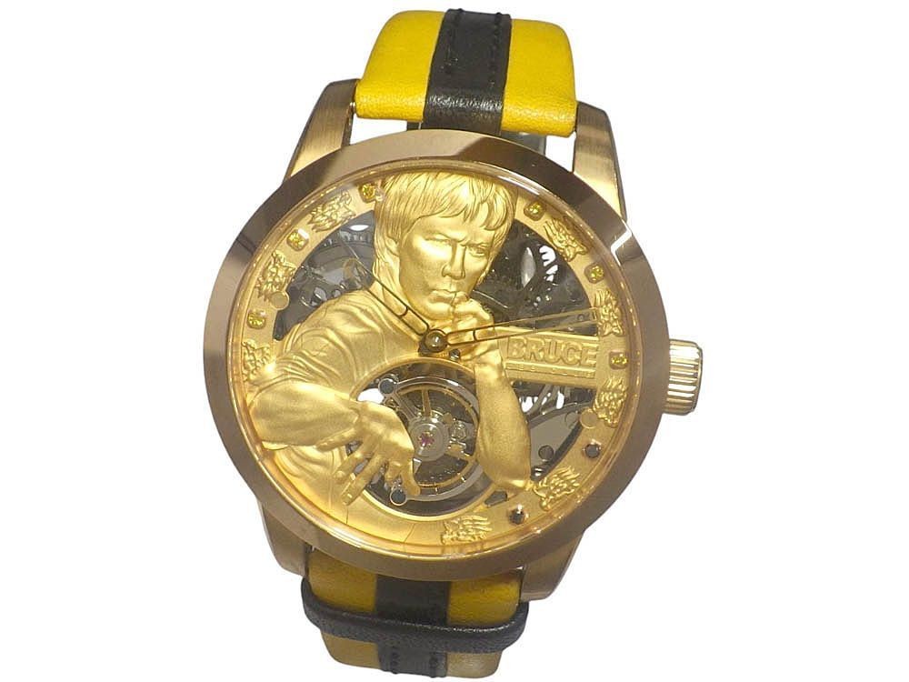 Memorigin Bruce Lee Club Tourbillon Hand Winding Mens Watch Skeleton Dial G Card