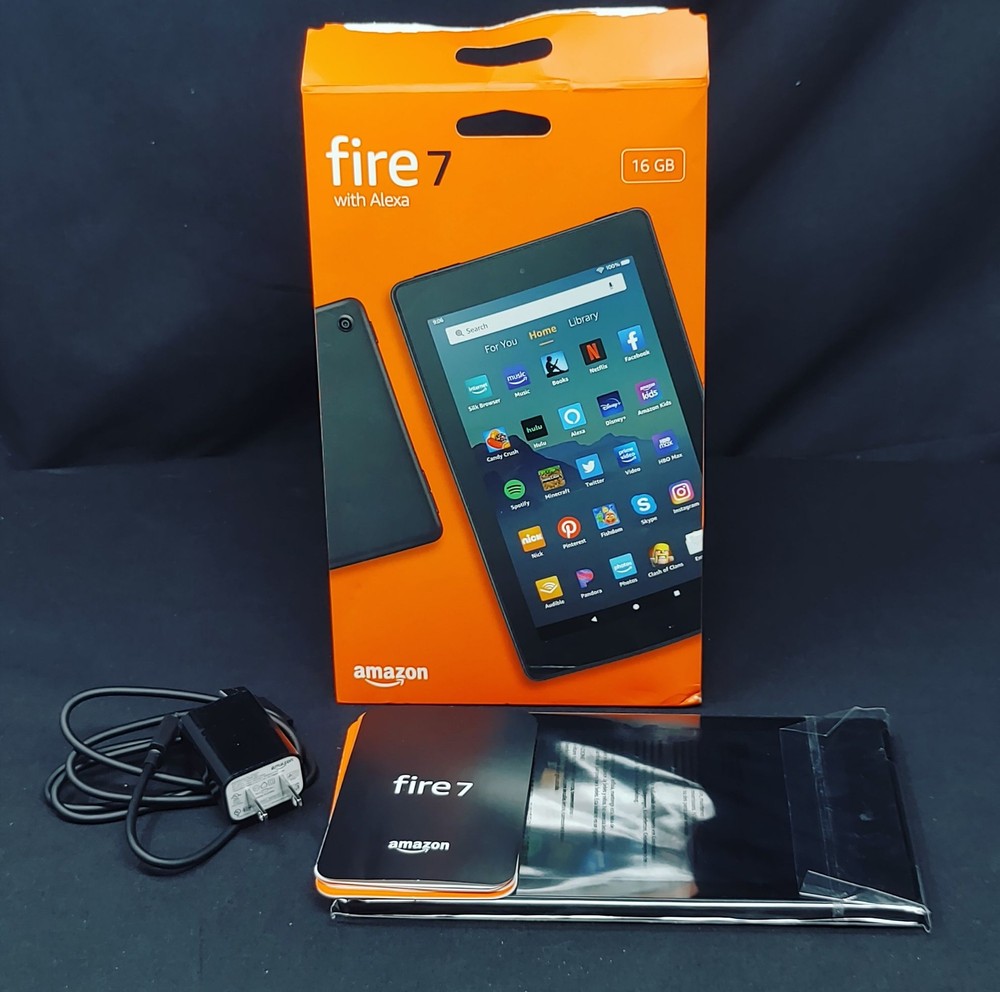 Amazon Fire7 Tablet 16GB Black w/ Alexa – Open Box Tested Working