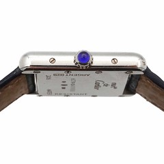 Cartier Must Tank SM W1014254 Women’s Watch SV925 White Quartz Square Dial Auth