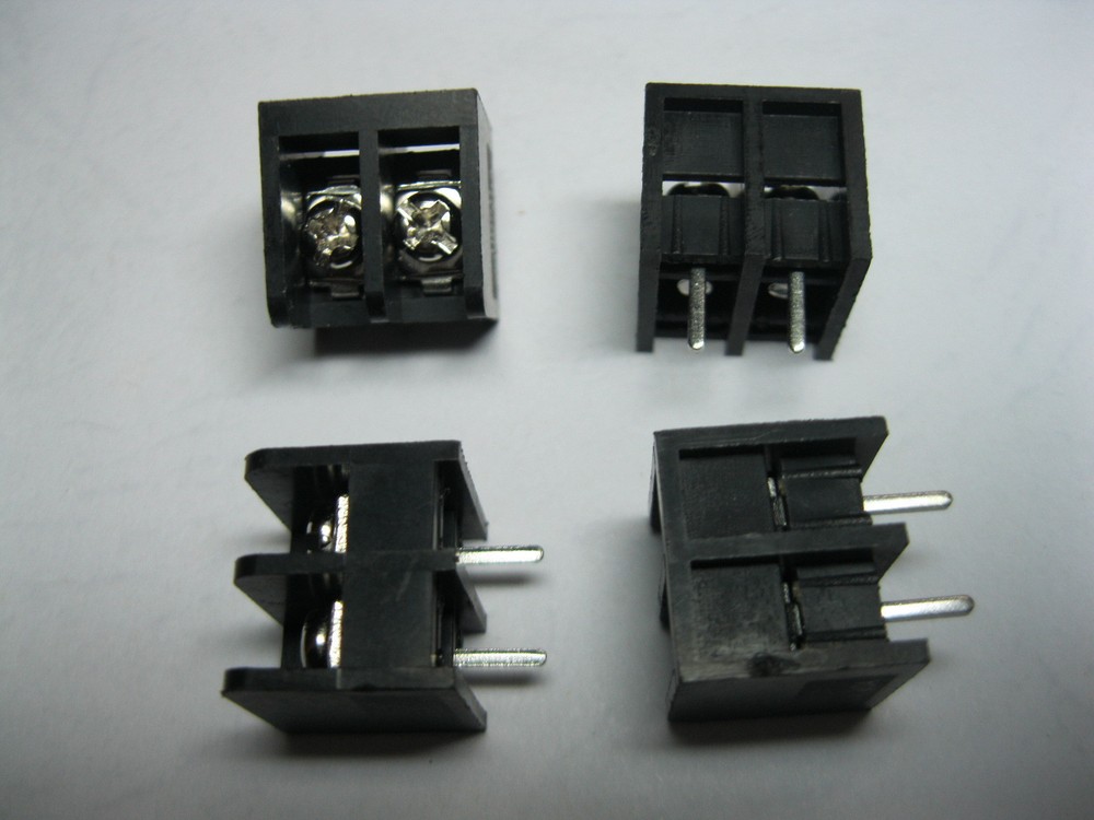 20 pcs Screw Terminal Block Connector 2 pin 6.35mm Barrier Type Black DC29B New
