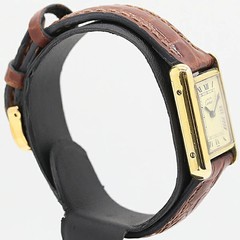 Cartier Must Tank 3238261 SV925 Manual Winding Ladies Watch Square Dial Auth
