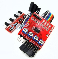 Four 4 Channel Infrared Detector Tracked Photoelectricity Sensor For Smart Car