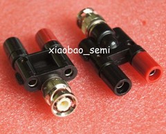 1pcs BNC male plug to two dual 4mm Banana binding female connector 1M2F Adapter
