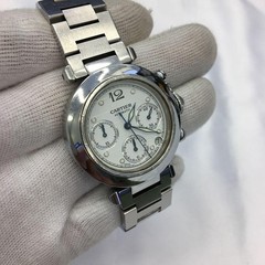 Cartier Watch Pasha C Chronograph 2412 Automatic Stainless Steel Water Resistant