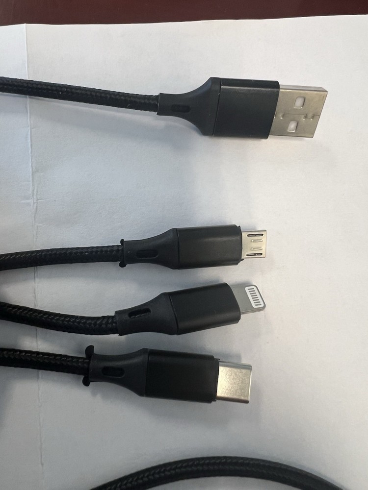 WHOLESALE 3in1 Muti-USB Charge Cable- Type C Micro 8 Pin 89 CENTS ea Lot of 100