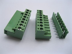 8 pcs Angle 8pin/way 5.08mm Screw Terminal Block Connector Green Pluggbale Type