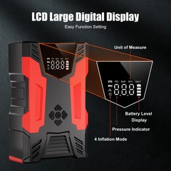 Car Jump Starter, 4000A Peak 30000Mah 150PSI Tire Inflator Digital Display LED