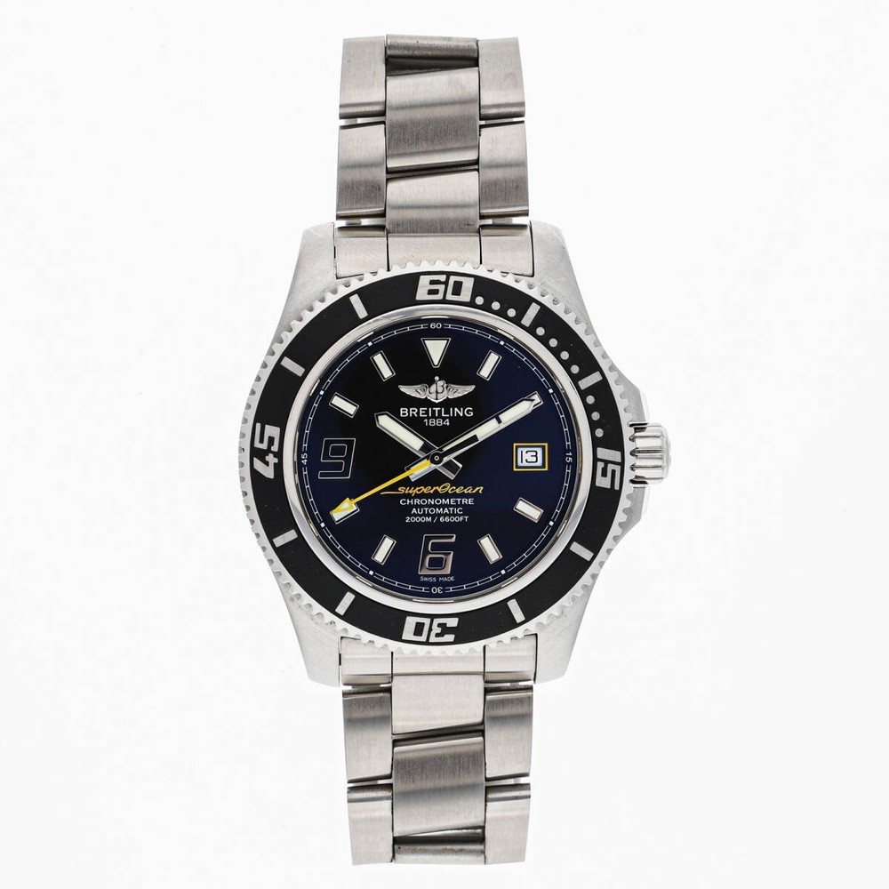 BREITLING A17391 Superocean 44 Black Dial Stainless Steel Automatic Men’s Watch