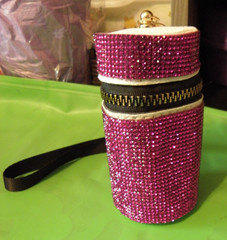 Home Lipstick Round Bling Container Purple