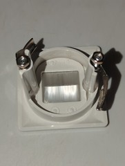 DATA COMM Hole Saw Brush Wall Plate 2×2 in Wall Cable White