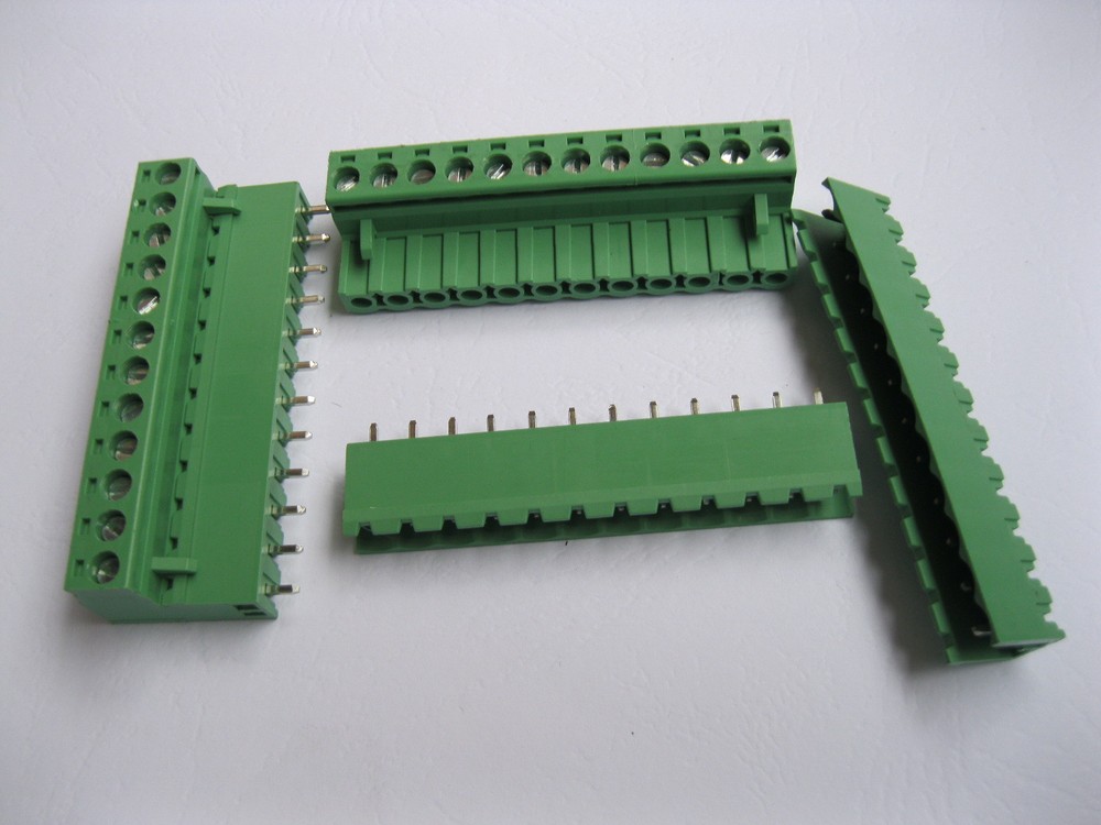 6 pcs 12pin/way 5.08mm Screw Terminal Block Connector Green Plugable Type New