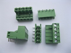 6 pcs Angle 5 pin/way 5.08mm Screw Terminal Block Connector Green Plugbale Type