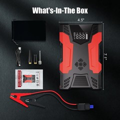 Car Jump Starter, 4000A Peak 30000Mah 150PSI Tire Inflator Digital Display LED