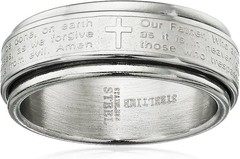 Amazon Essentials Steeltime Men’s 18k Gold Plated Our Father Prayer Spinner Band