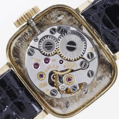 ROLEX Watch Precision Silver 18K Yellow Gold/Leather Strap Manual Winding Women