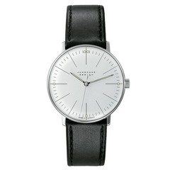 JUNGHANS Hand Wind Men’s Watch Max Bill 027 3700 02 black leather