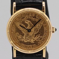 Corum Coin Watch 1907 Top 18K 750 13.9g Manual Winding Gold Dial Ladies Auth