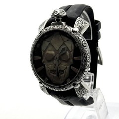 Gaga Milano Watch Manuale 48 Skullture 5060CE Black Hand-wound Men’s Working