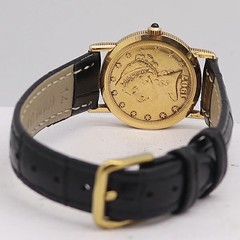 Corum Coin Watch 1907 Top 18K 750 13.9g Manual Winding Gold Dial Ladies Auth