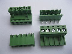 6 pcs Angle 5 pin/way 5.08mm Screw Terminal Block Connector Green Plugbale Type