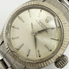 ROLEX 6619 Oyster Perpetual 1963 Automatic White Gold SS Silver