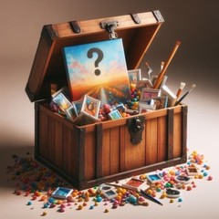 NEW MYSTERY Oil Painting￼ PRODUCT box LUCKEY BOX Signed Artist￼￼ 2024￼ 10 x 10 n
