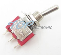 5PCS MTS-102 3pin Mini Toggle Switch SPDT On-On 5A 125VAC RED COLOUR