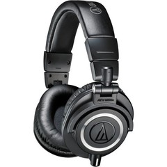 Audio-Technica ATH-M50x Monitor Headphones (Black) with Cleaning Kit, 6Pk Cable