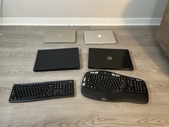 Laptop Lot Dell HP Apple MacBook Pro + Logitech Keyboards FOR PARTS Repair