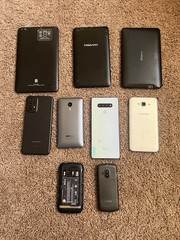 Lot of 9 Android Tablets and Phones Power On Not Fully Tested For Parts Only