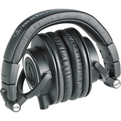 Audio-Technica ATH-M50x Monitor Headphones (Black) with Cleaning Kit, 6Pk Cable