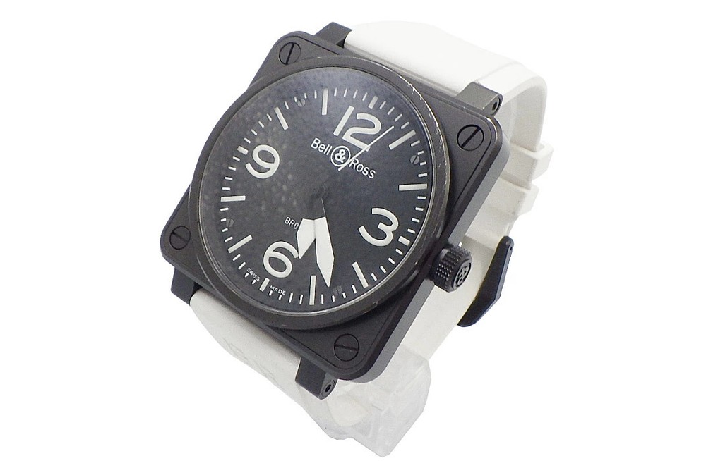 Bell & Ross BR01-92-S-06119 Aviation Black Dial Automatic White Rubber Watch