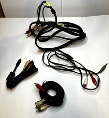 Cable Lot Micro Av USB Connector RCA Audio Video Composite Black Lot Of 4 Mix