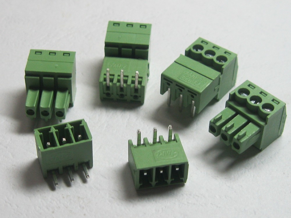 60 pcs Angle 3 pin Pitch 3.81mm Screw Terminal Block Connector Pluggable Type