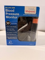 Walgreens Deluxe Arm Blood Pressure Monitor WGNBPA-740 Extra Large Display Cuffs
