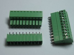 12x Screw Terminal Block Connector 3.5mm 10pin/way Green Pluggable Type Straight
