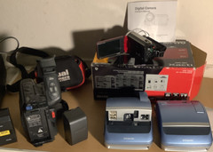 Panasonic PV-D426 Palmcorder, Sanyo VPC-ZH1, Polaroid Cameras Lot 2009 (Total 4)