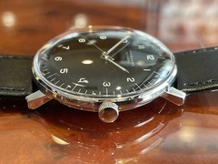 Junghans Automatic 38mm Watch Max Bill 027 3400 00 black men leather