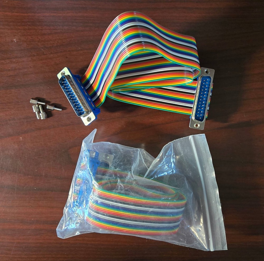 50,Uxcell IDC Rainbow Ribbon Cable DB25 Male to DB25 Male 2.54mm pitch 19.7 inch