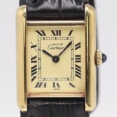 Cartier Must Tank Manual Winding SV925 Ladies Watch Square Dial Warranty Card